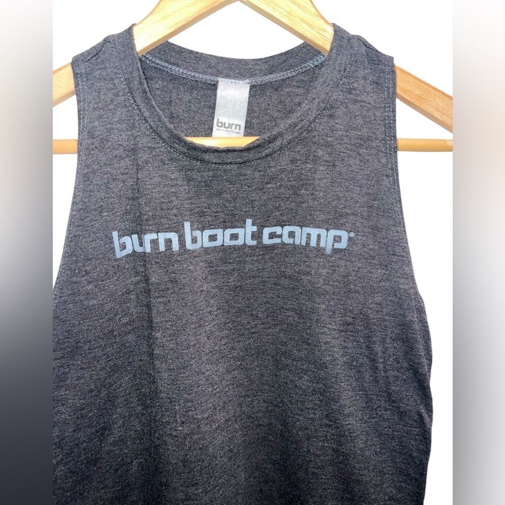 Burn Boot Camp Gray Racerback Tank Top Women’s XS Athletic Workout Gym